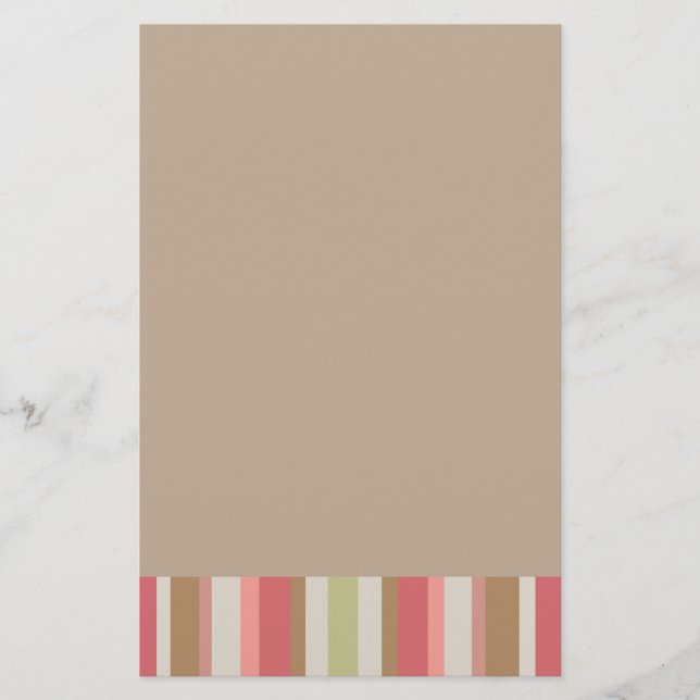 Paprika Stripes Pattern Stationery (Front)