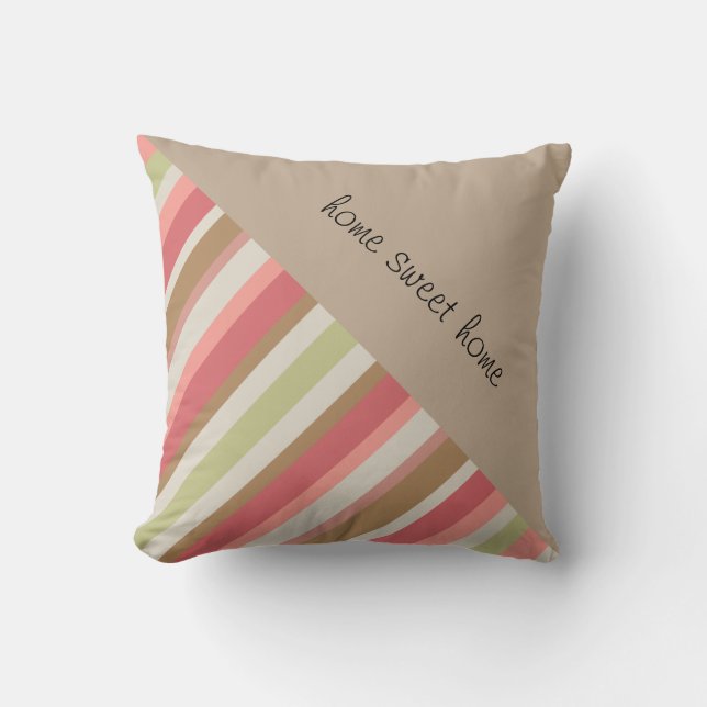 Paprika Stripes Pattern Throw Pillow (Front)
