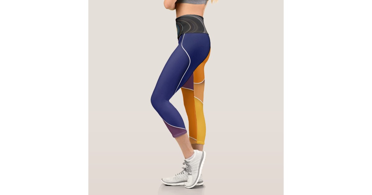 Pickleball Player Custom High Waisted Royal Blue Capri Leggings