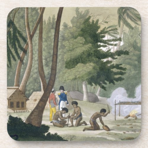 Papu tribe on the Isle of Rawak plate 20 from Le Drink Coaster