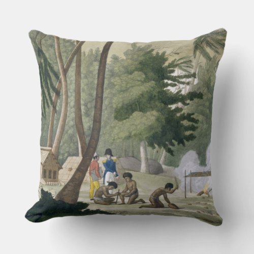 Papu tribe on the Isle of Rawak plate 20 from Le Throw Pillow