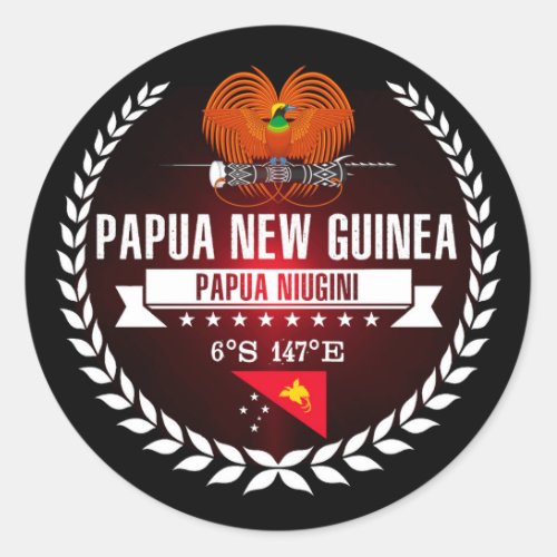 Papua New Guinea Classic Round Sticker