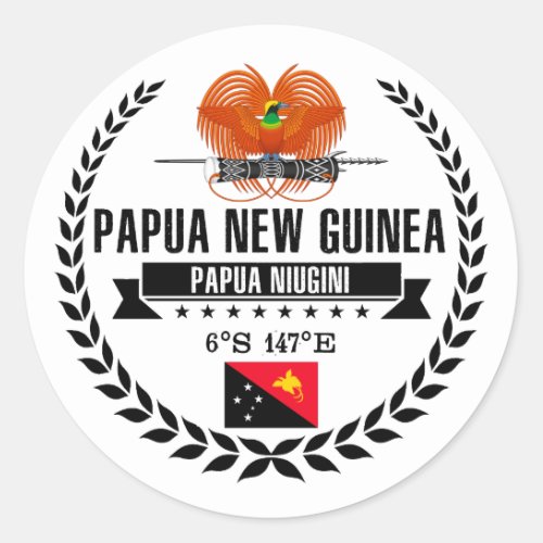 Papua New Guinea Classic Round Sticker