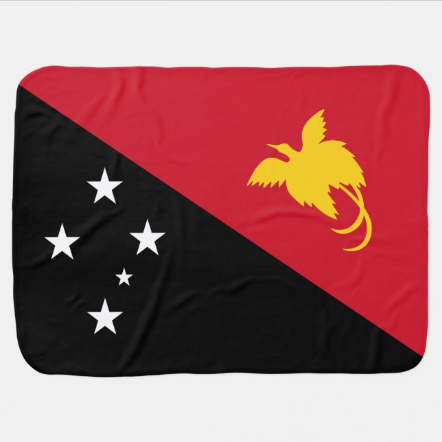 Papua New Guinea Flag Baby Blanket (Horizontal)