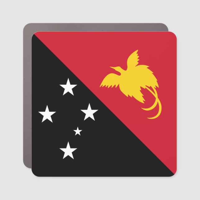 Papua New Guinea Flag Car Magnet (Front)