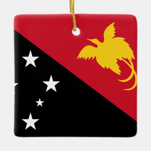 Papua New Guinea Flag  Ceramic Ornament (Front)