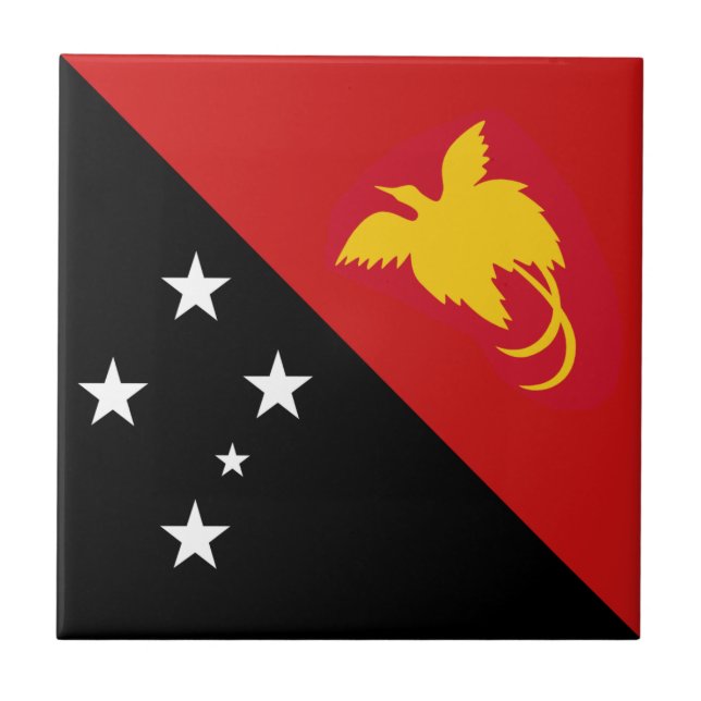 Papua New Guinea Flag Ceramic Tile (Front)
