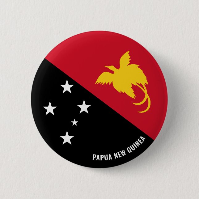Papua New Guinea Flag Charming Patriotic Button (Front)