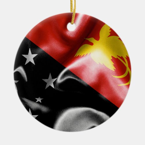 Papua New Guinea Flag Christmas Ornament