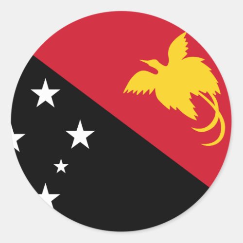 Papua New Guinea Flag Classic Round Sticker