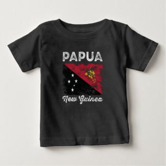Papua New Guinea Flag Distressed Baby T-Shirt