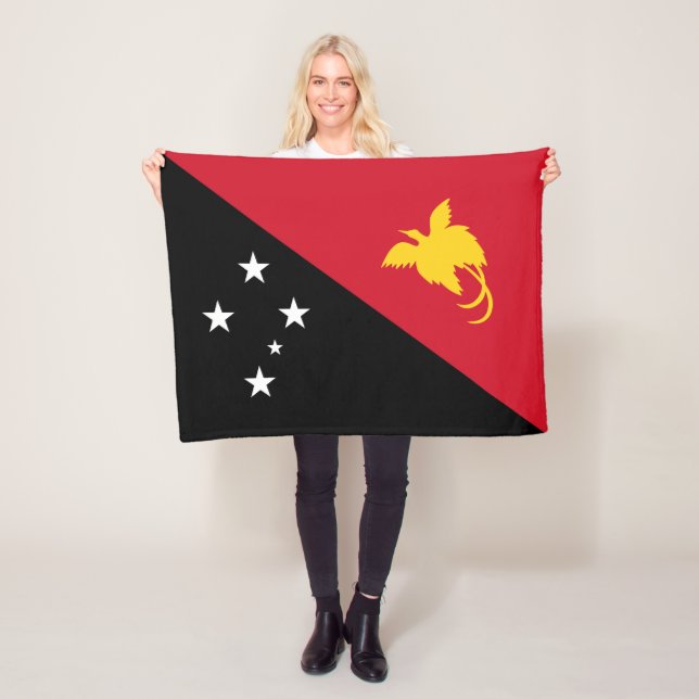 Papua New Guinea Flag Fleece Blanket (In Situ)