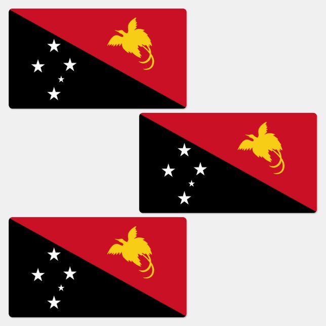 Papua New Guinea Flag Labels (Group)
