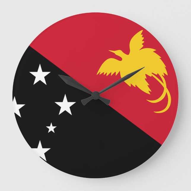 Papua New Guinea Flag Large Clock (Front)