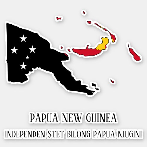 Papua New Guinea Flag Map Sticker