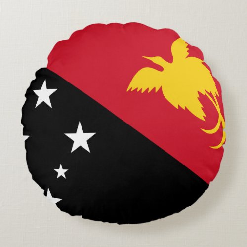 Papua New Guinea Flag Round Pillow