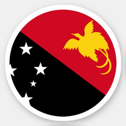Papua New Guinea Flag Round Sticker