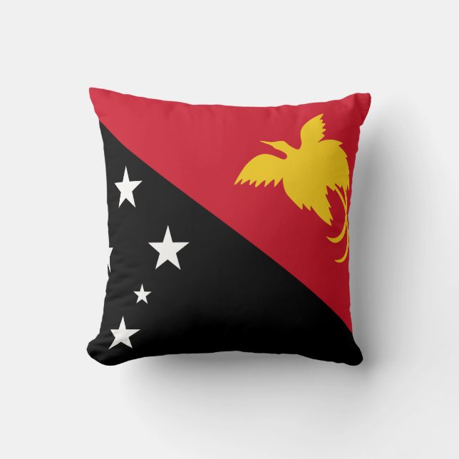Papua New Guinea Flag Throw Pillow (Front)