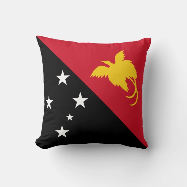 Papua New Guinea Flag Throw Pillow (Front)