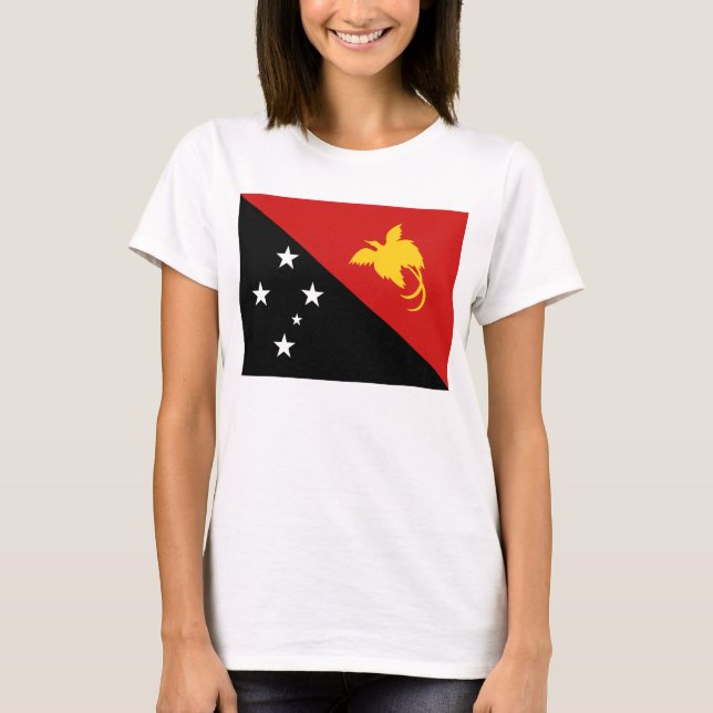 Papua New Guinea Flag x Map T-Shirt (Front)