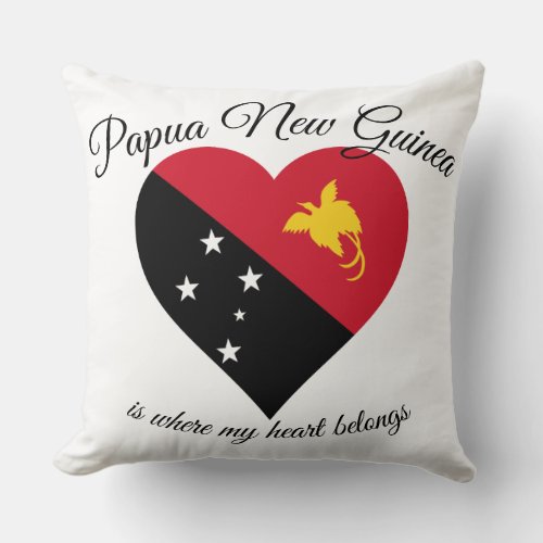 Papua New Guinea Heart Throw Cushion