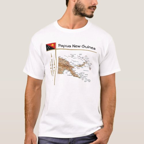 Papua New Guinea Map  Flag  Title T_Shirt