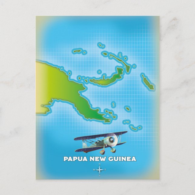 papua new guinea map. postcard (Front)