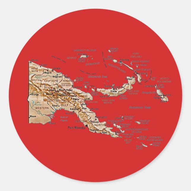 Papua New Guinea Map Sticker (Front)