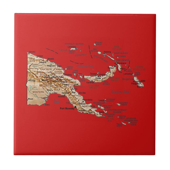 Papua New Guinea Map Tile (Front)