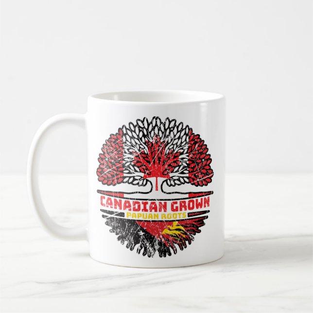 Papua New Guinea Papuan Canadian Canada Tree Roots Coffee Mug (Left)