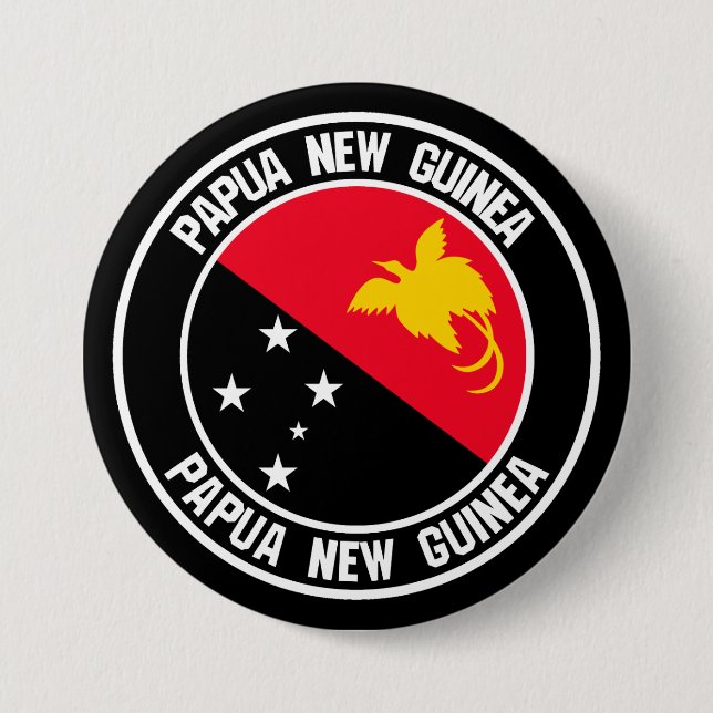 Papua New Guinea Round Emblem Button (Front)