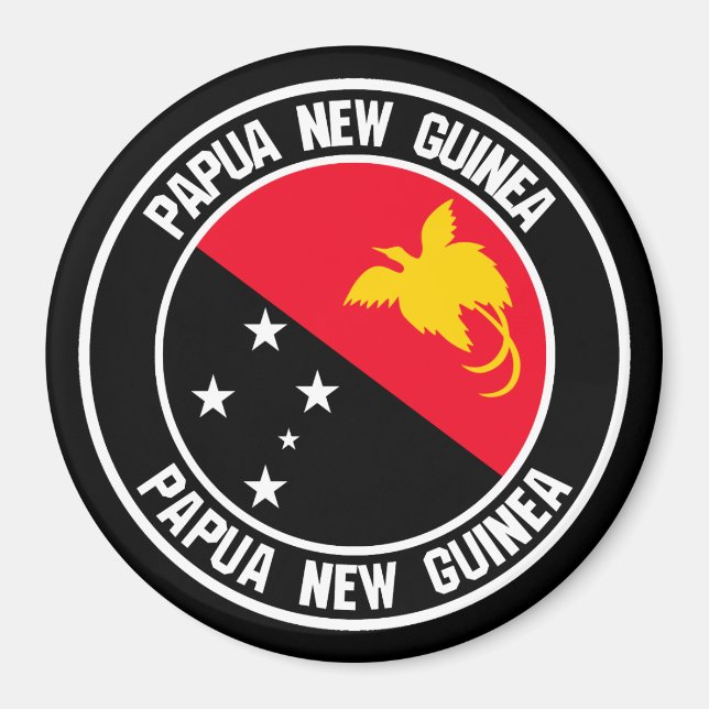 Papua New Guinea Round Emblem Magnet (Front)