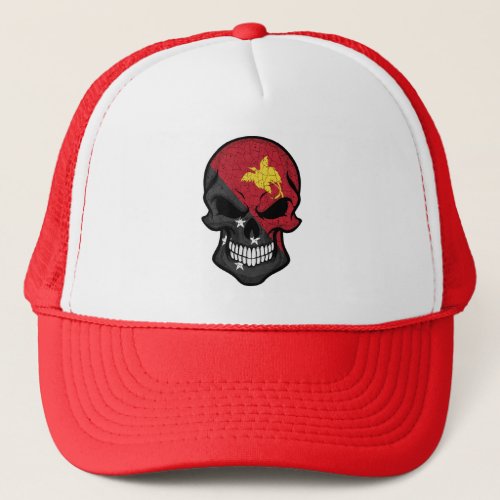 Papua New Guinea Smiling Skull Flag Trucker Hat
