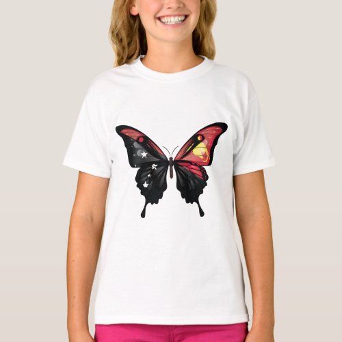 Papua New Guinea Swallowtail Butterfly Flag T_Shirt