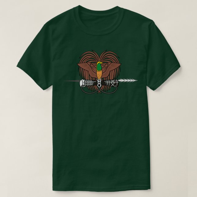 Papua New Guinea T-shirt Coat of arms Tee Flag sou (Design Front)