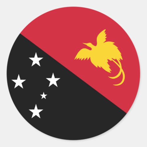 Papua New Guinean Flag Flag of Papua New Guinea Classic Round Sticker