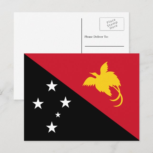Papua New Guinean Flag, Flag of Papua New Guinea Postcard (Front/Back)