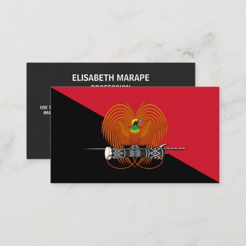 Papua New Guinean Flag  National Emblem Business Card