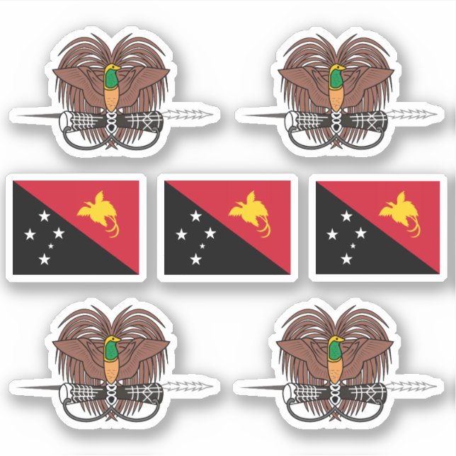 Papua New Guinean symbols / coat of arms and flag Sticker (Front)