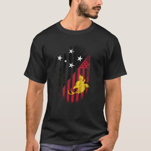 Papuan American Flag   Papua New Guinea and USA T_Shirt