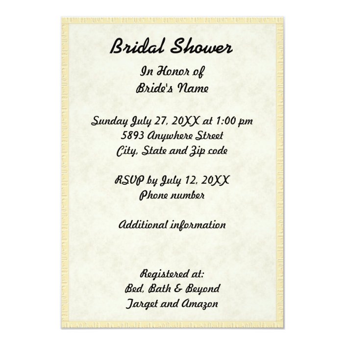 Papyrus Light Tan Paper Image Bridal Shower Invite | Zazzle.com