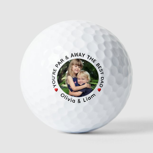"Par & Away the Best Dad" Personalized Golf Balls (Front)