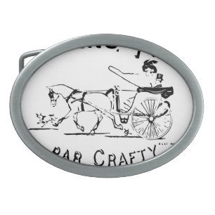 Par Crafty Paris Horse and Buggy Oval Belt Buckle