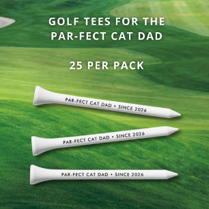 Par-fect Cat Dad Since Custom Year Golf Pun Black Tees