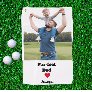 Par-fect Dad Custom Photo Father's day Gift Golf Towel