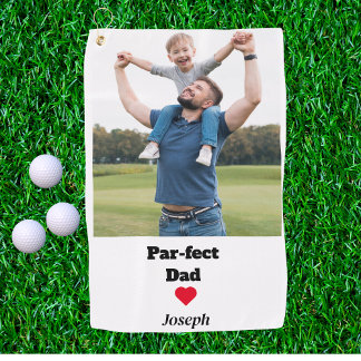 Par-fect Dad Custom Photo Father's day Gift Golf Towel