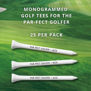 Par-fect Golfer Monogrammed Custom Golf Tees Black