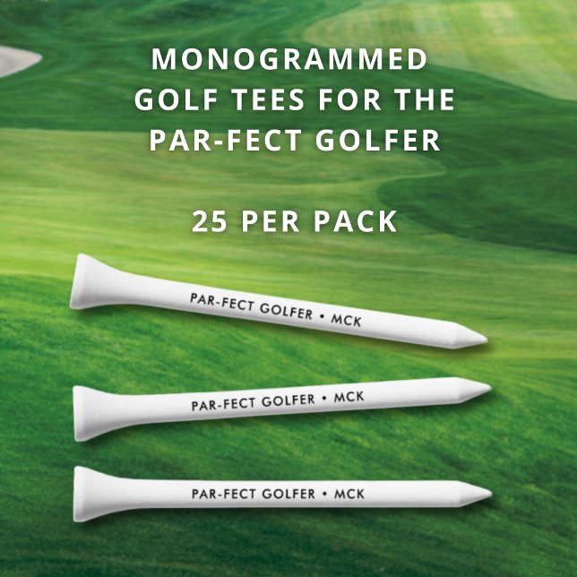 Par-fect Golfer Monogrammed Custom Golf Tees Black (Add your initials—clean and personal. Minimal style with a custom edge. Sharp look for every round.
)