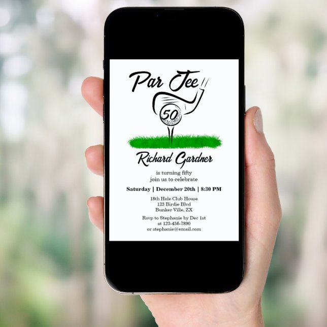 Par Off for an UnForeGettable 50th Birthday Party Invitation (Front Digital)