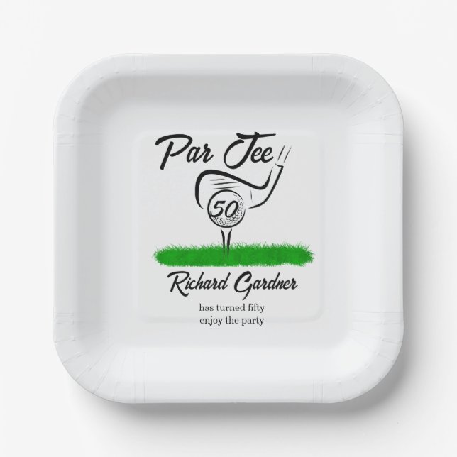 Par Off for an UnForeGettable 50th Birthday Party Paper Plates (Front)
